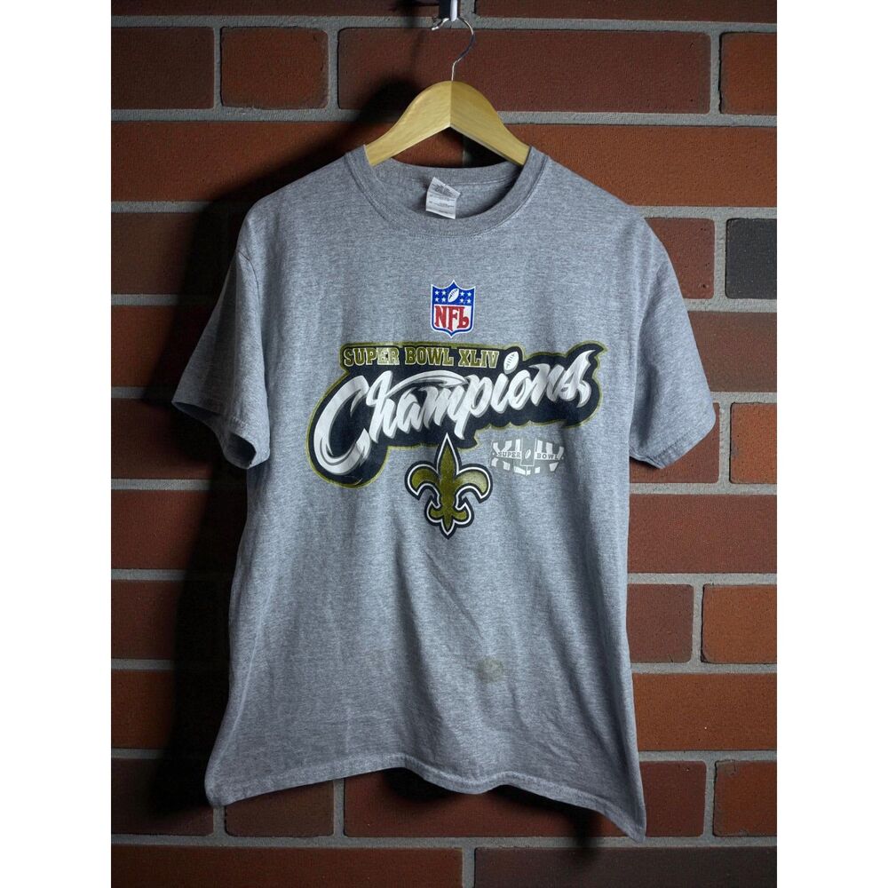 New Orleans Saints Super Bowl XLIV Champions Tee – NFL 2010 – Gray – Size M